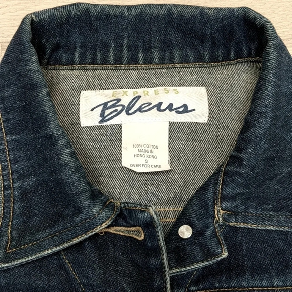 Express Bleus Vintage Denim Jean Jacket size Small S - Picture 2 of 5